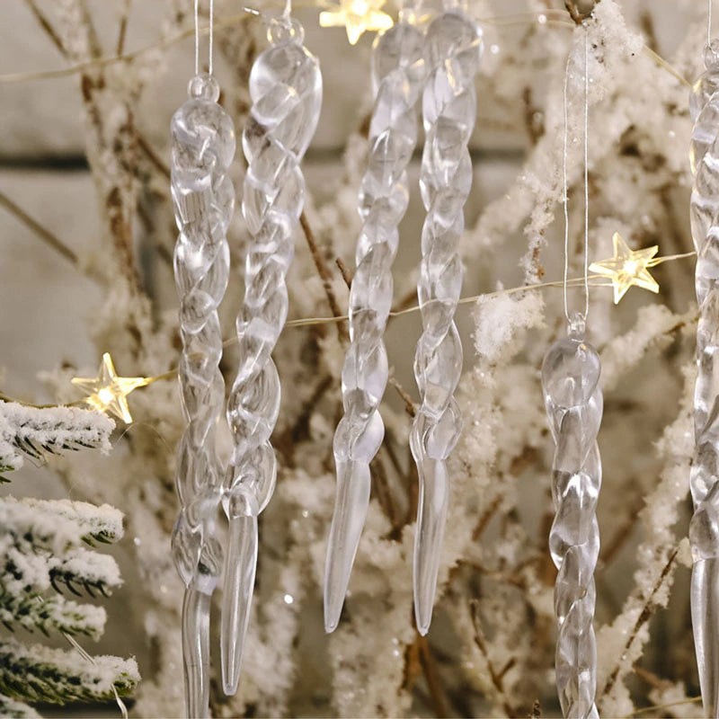 Christmas Tree Decorations 12Pc Artificial Icicle Set