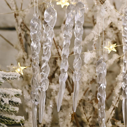 Christmas Tree Decorations 12Pc Artificial Icicle Set