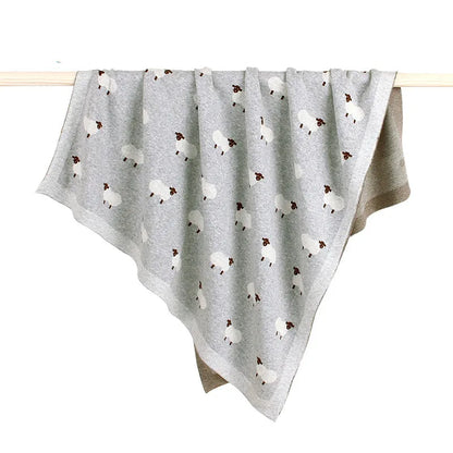 Cozy Baby Blanket with Sheep Design - Plush Stroller Blanket