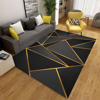 Colorful Geometric Area Rug Polypropylene Non-Slip Machine Washable