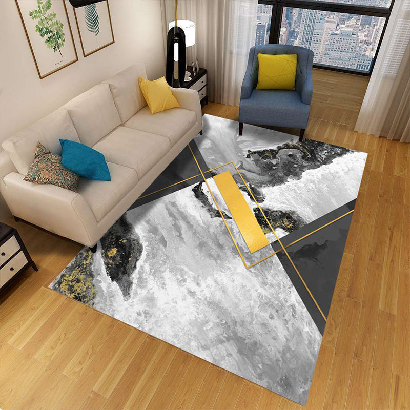 Colorful Geometric Area Rug Polypropylene Non-Slip Machine Washable - Fesara
