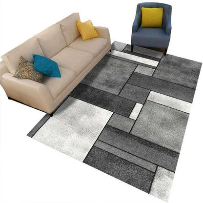 Colorful Geometric Area Rug Polypropylene Non-Slip Machine Washable