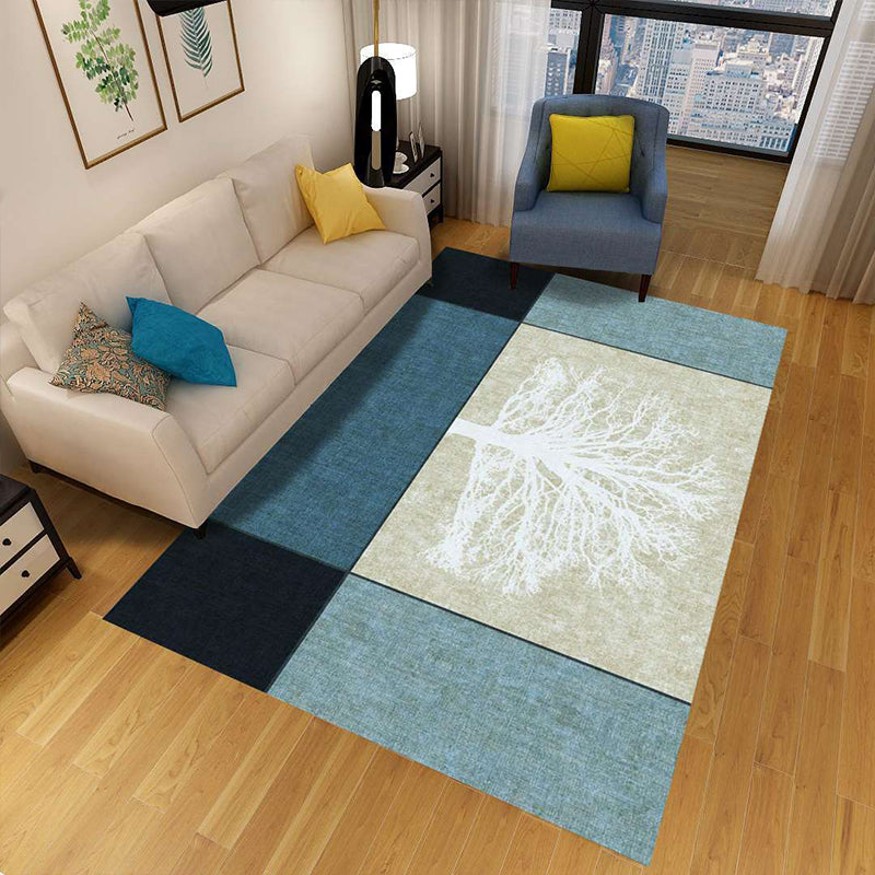 Colorful Geometric Area Rug Polypropylene Non-Slip Machine Washable