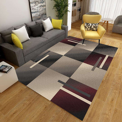 Colorful Geometric Area Rug Polypropylene Non-Slip Machine Washable