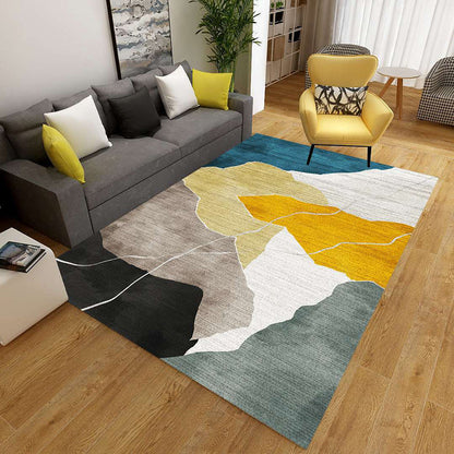 Colorful Geometric Area Rug Polypropylene Non-Slip Machine Washable