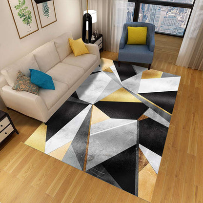 Colorful Geometric Area Rug Polypropylene Non-Slip Machine Washable
