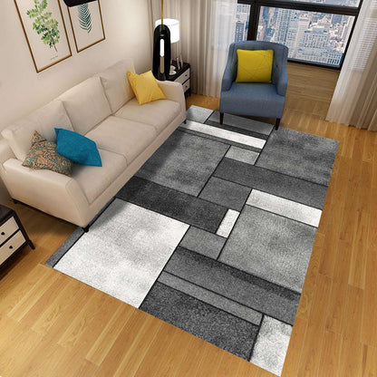 Colorful Geometric Area Rug Polypropylene Non-Slip Machine Washable