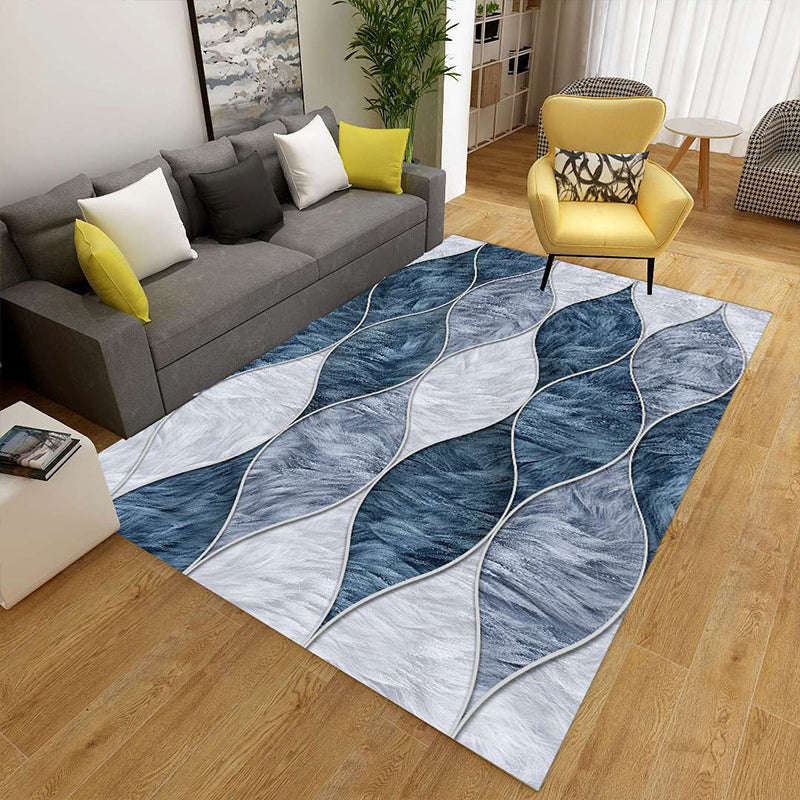 Colorful Geometric Area Rug Polypropylene Non-Slip Machine Washable