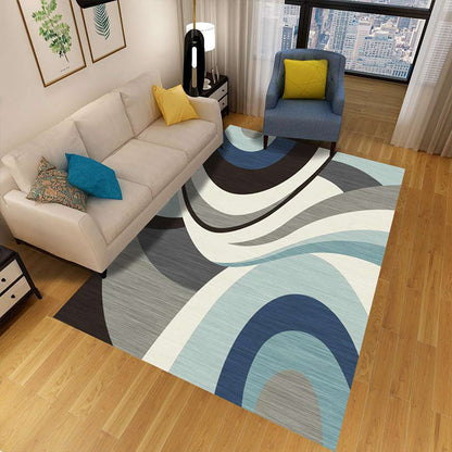 Colorful Geometric Area Rug Polypropylene Non-Slip Machine Washable