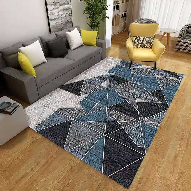 Colorful Geometric Area Rug Polypropylene Non-Slip Machine Washable