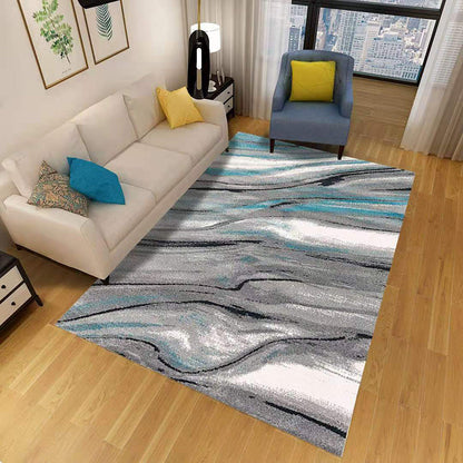 Colorful Geometric Area Rug Polypropylene Non-Slip Machine Washable