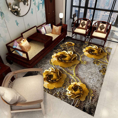Colorful Geometric Area Rug Polypropylene Non-Slip Machine Washable
