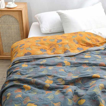 Green Leaf Pattern Cotton Bedding Set