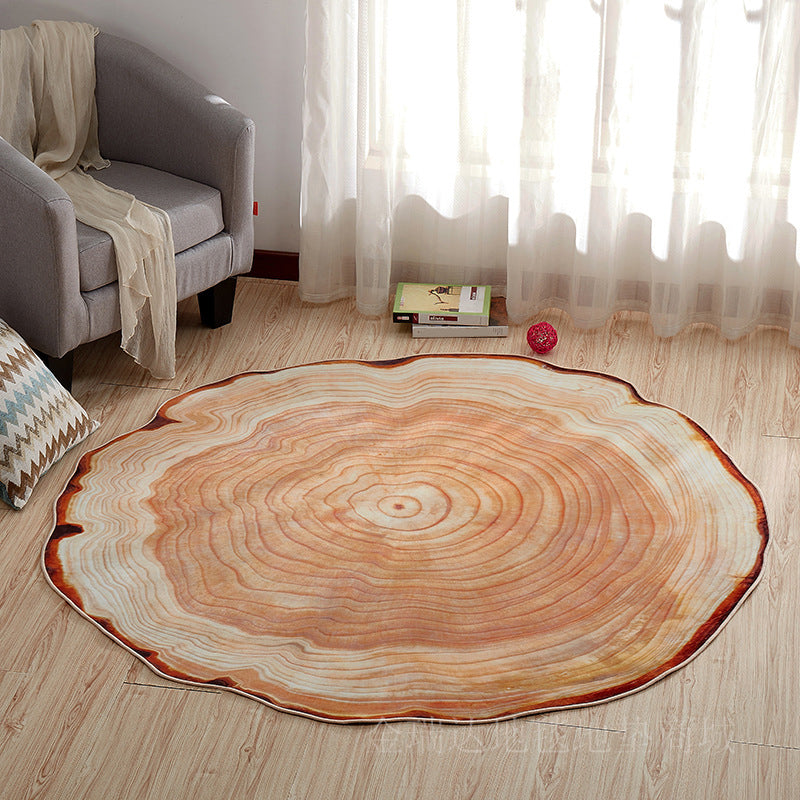 Colorful 3D Tree Round Non-Slip Living Room Carpet - Fesara