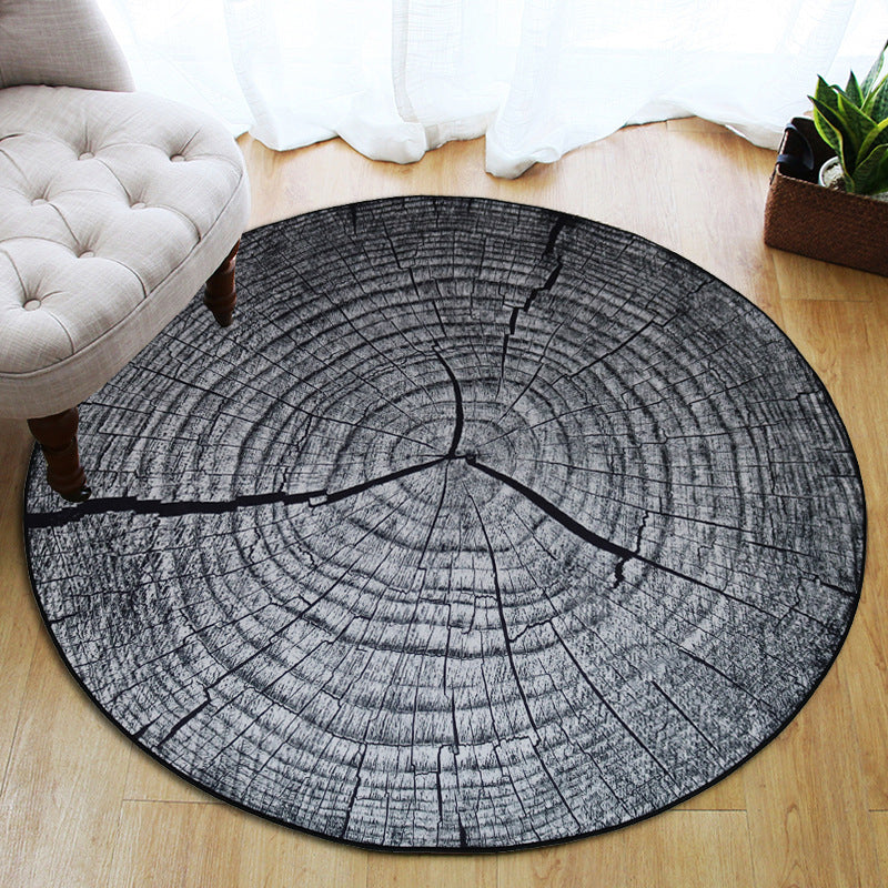 Colorful 3D Tree Round Non-Slip Living Room Carpet