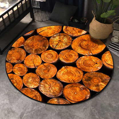 Colorful 3D Tree Round Non-Slip Living Room Carpet