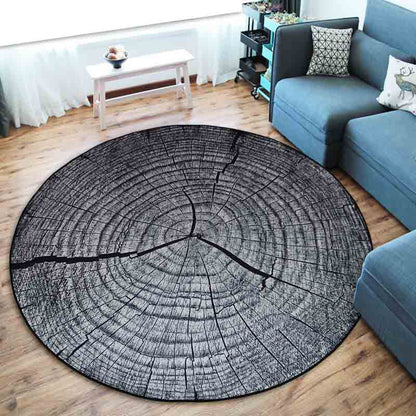 Colorful 3D Tree Round Non-Slip Living Room Carpet