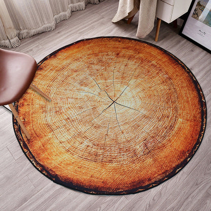 Colorful 3D Tree Round Non-Slip Living Room Carpet