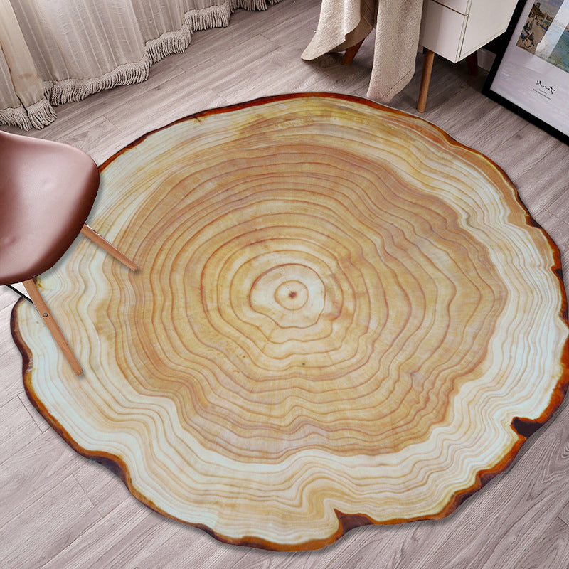 Colorful 3D Tree Round Non-Slip Living Room Carpet