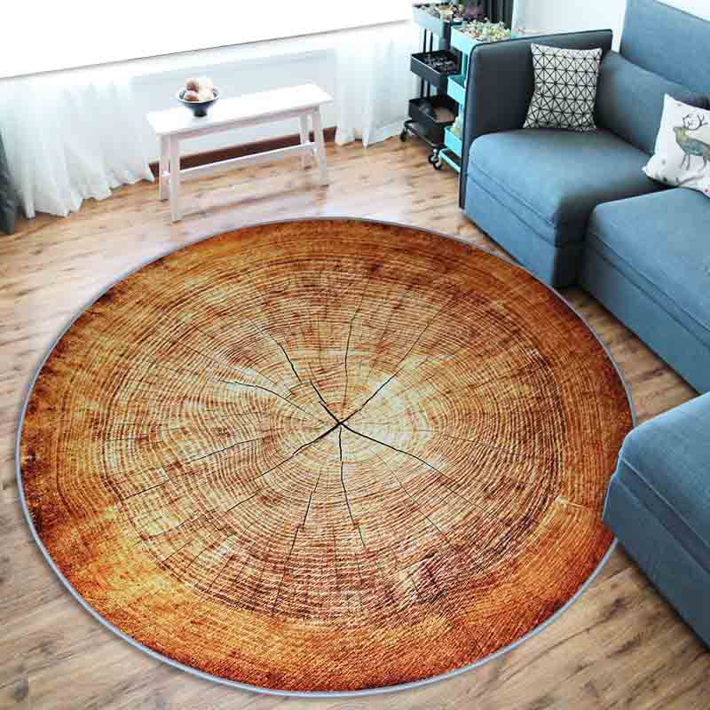 Colorful 3D Tree Round Non-Slip Living Room Carpet