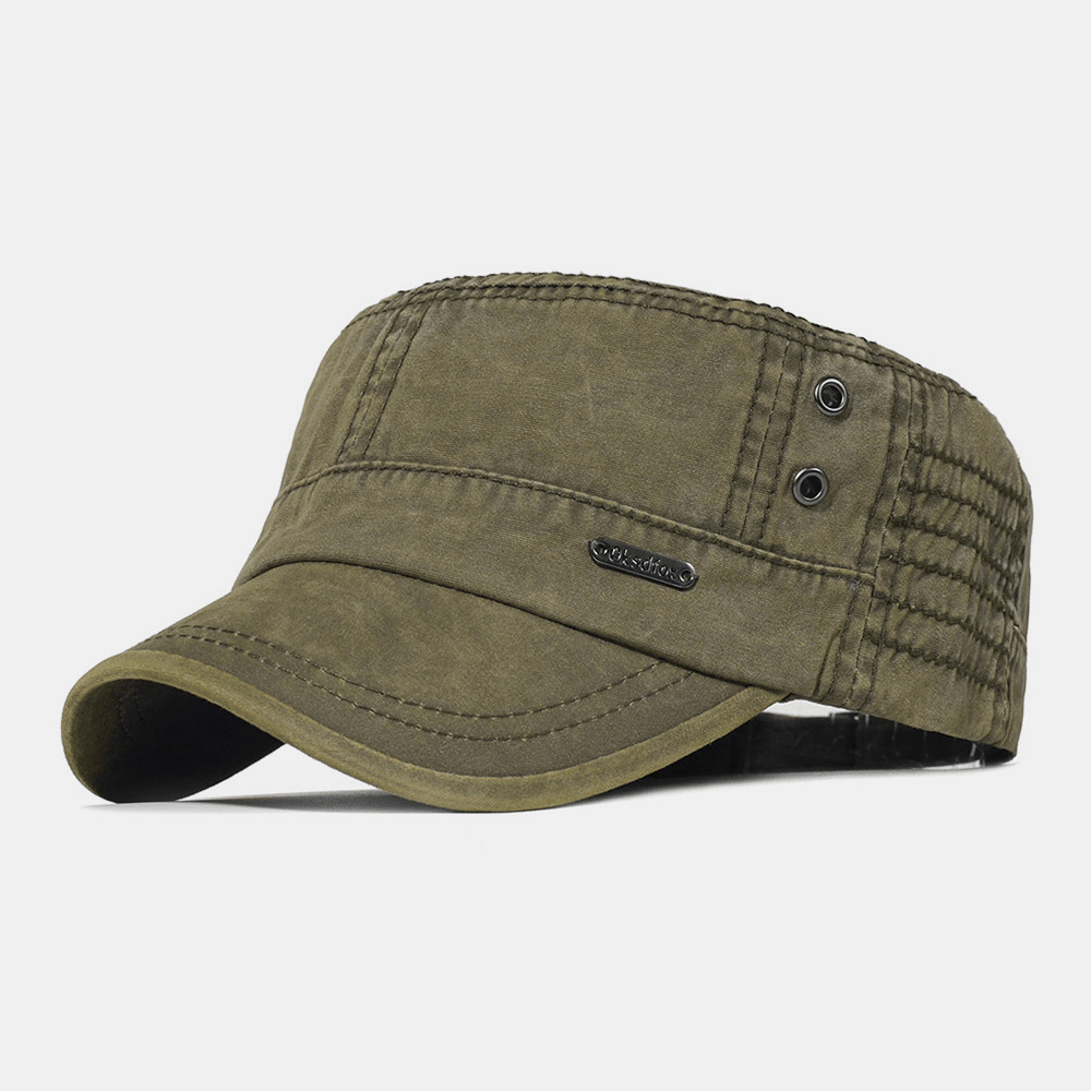 Relaxed Fit Cotton Army Cap for Men