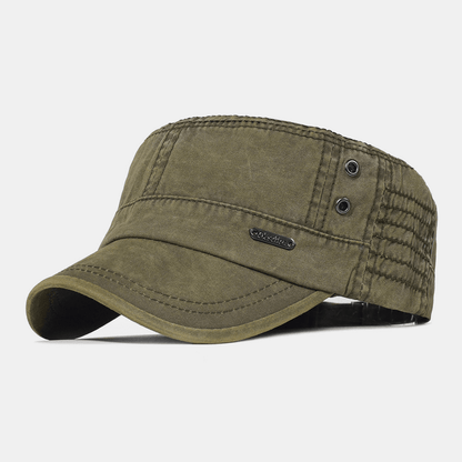 Relaxed Fit Cotton Army Cap for Men