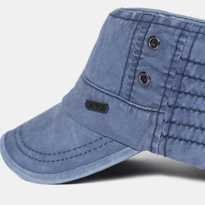 Relaxed Fit Cotton Army Cap for Men