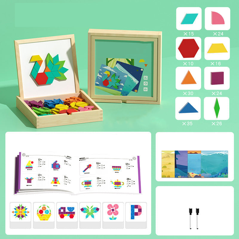 Magnetic Wooden Building Blocks for Kids
