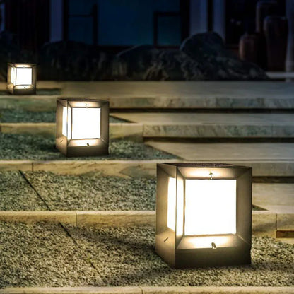 Modern Outdoor Lamp – Sleek Aluminum Cube Light Fixture for Garden, Terrace, and Pathway Illumination-6