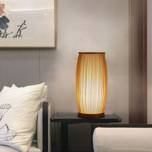 Natural Bamboo Desk Lamp with Soft Nightlight - Fesara
