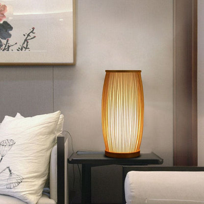 Natural Bamboo Modern Table Lamp - Fesara