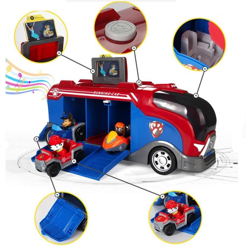 Kids Paw Patrol Action Figure Playset with Rescue Vehicles