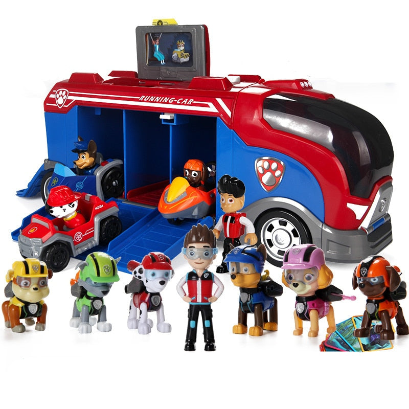Kids Paw Patrol Action Figure Playset with Rescue Vehicles - Fesara