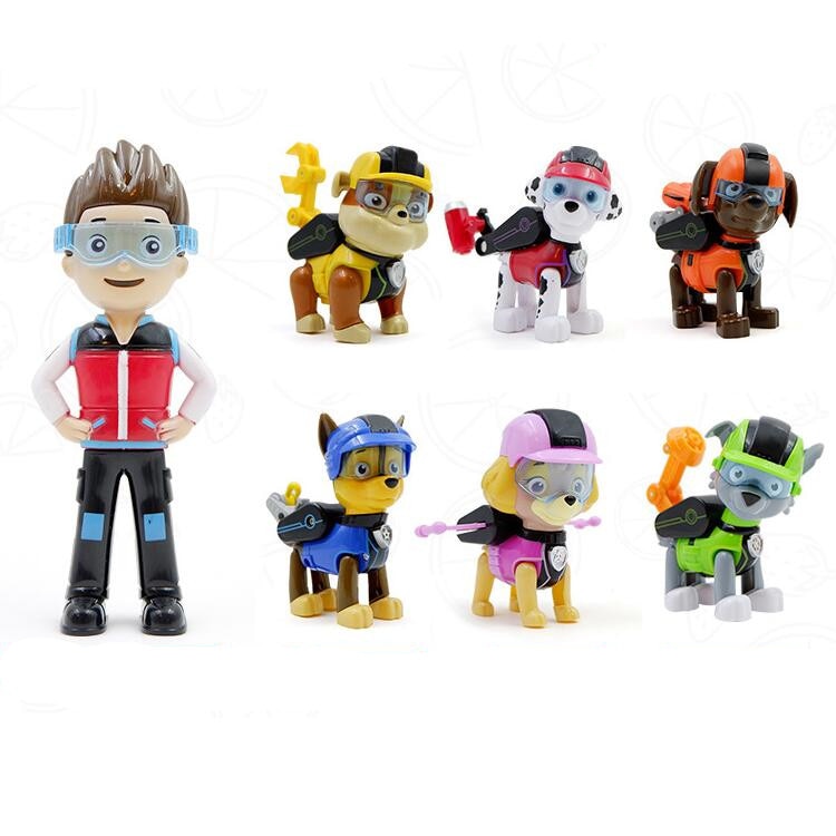 Kids Paw Patrol Action Figure Playset with Rescue Vehicles