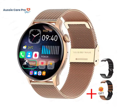 Luxury Gold Ladies Smartwatch with Fitness Tracker