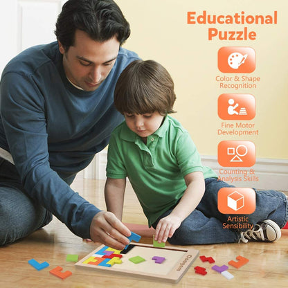 Natural Wooden Building Blocks Set