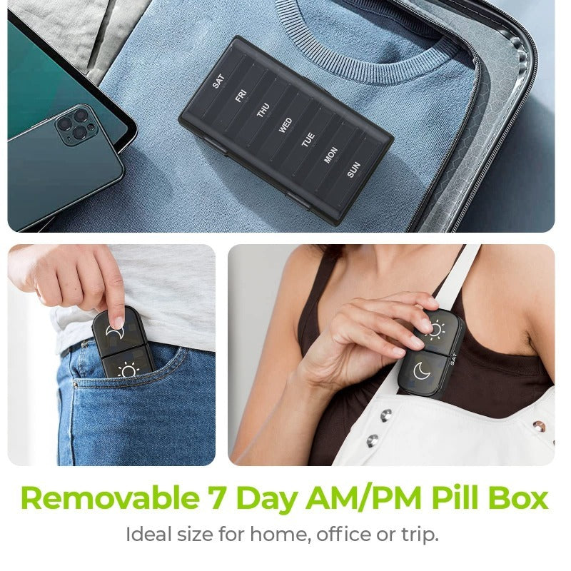 Daily Pill Box - Portable, Extra Large, BPA Free Organizer