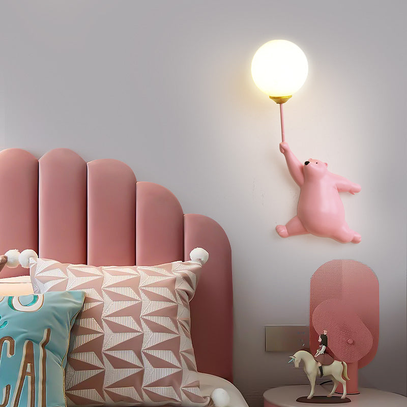 Colorful Kids LED Wall Light in Clear Plastic