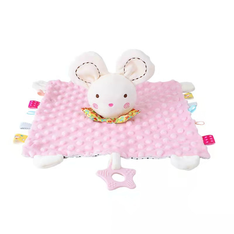 Soft Teddy Security Blanket with Rattle Toy