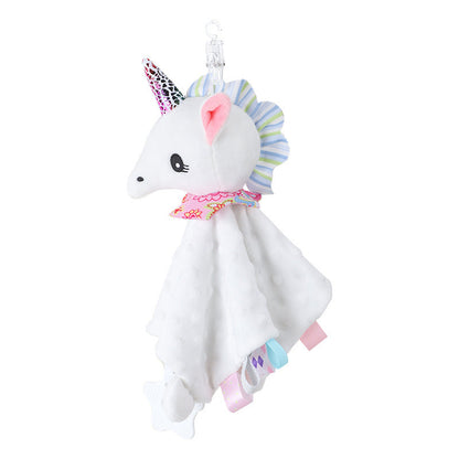 Soft Teddy Security Blanket with Rattle Toy