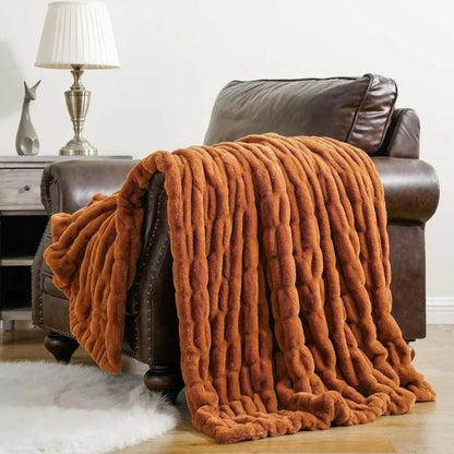 Plush Synthetic Fur Blanket Throw