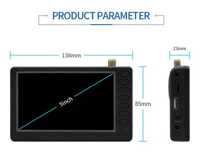 Compact Rechargeable 9 LED Portable TV