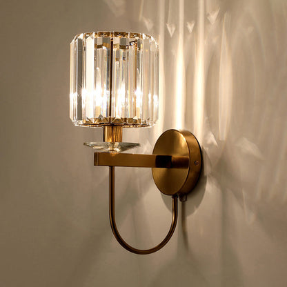 Stylish Crystal Glass Wall Light - Modern Cylinder Lamp