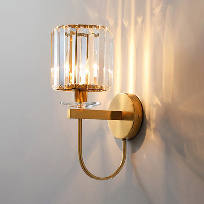Stylish Crystal Glass Wall Light - Modern Cylinder Lamp