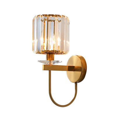 Stylish Crystal Glass Wall Light - Modern Cylinder Lamp