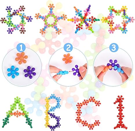 Colorful Educational Snowflake Building Blocks - Fesara