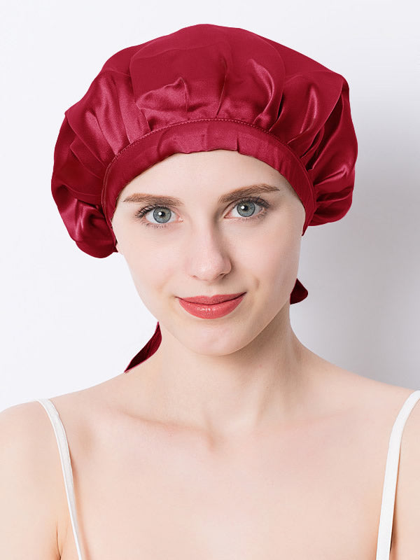 Soft Silk Sleep Cap with Satin Bows