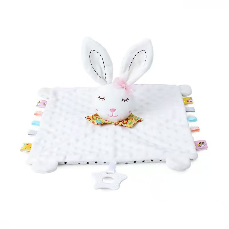 Soft Teddy Security Blanket with Rattle Toy