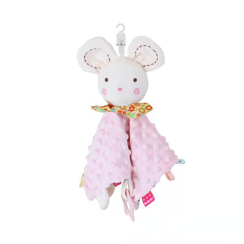 Soft Teddy Security Blanket with Rattle Toy