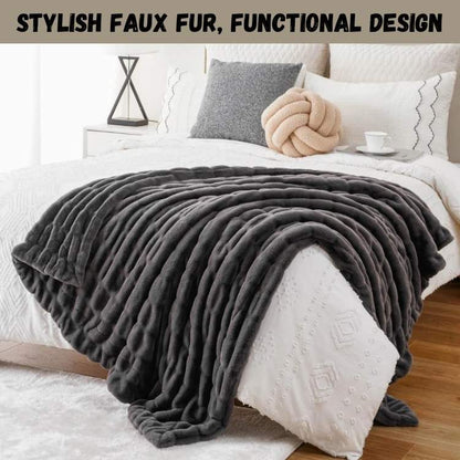 Plush Synthetic Fur Blanket Throw